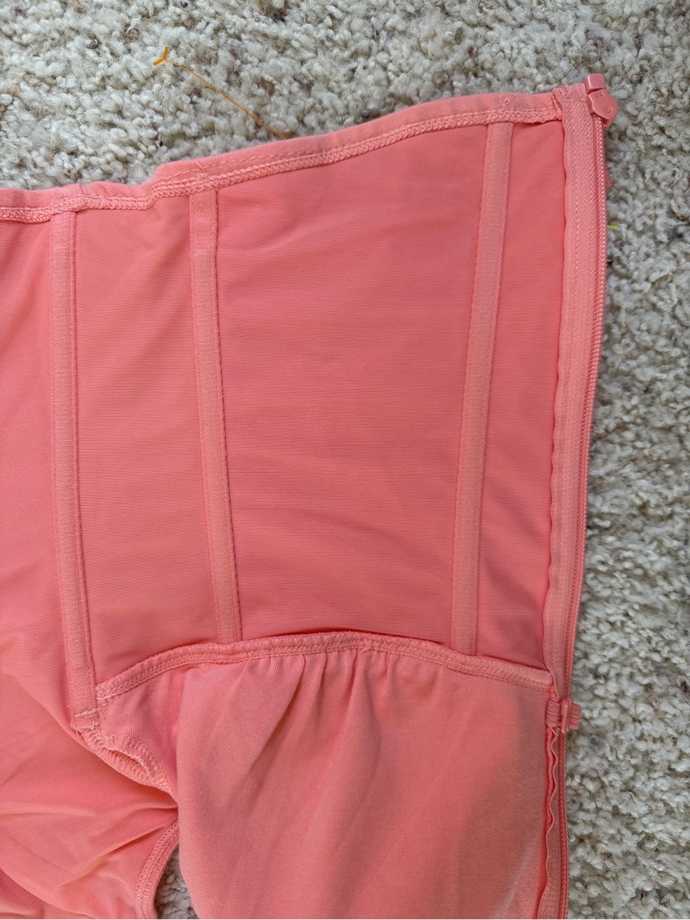 TA3 Pink Coral Corsety Square Neck Sleeveless Top Size Large Full Zip NWT - Picture 11 of 13